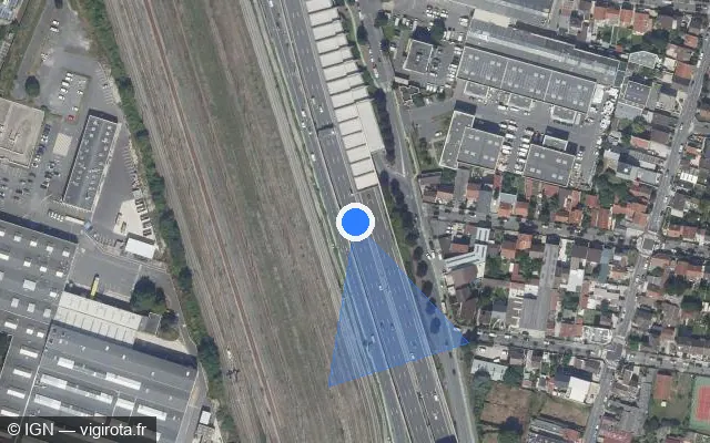 Vue satellite de l'emplacement du radar discriminant à Drancy