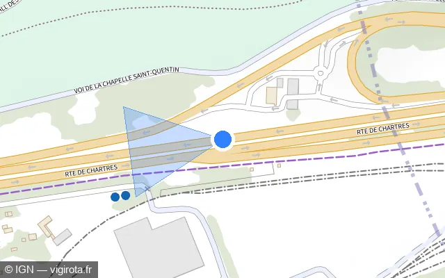 Vue plan de l'emplacement du radar discriminant à Montigny-le-Bretonneux