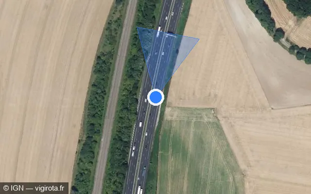 Vue satellite de l'emplacement du radar discriminant à Hem-Monacu