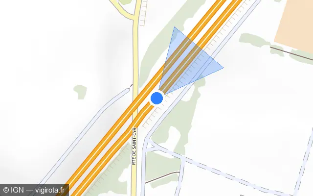Vue plan de l'emplacement du radar discriminant à Bailly