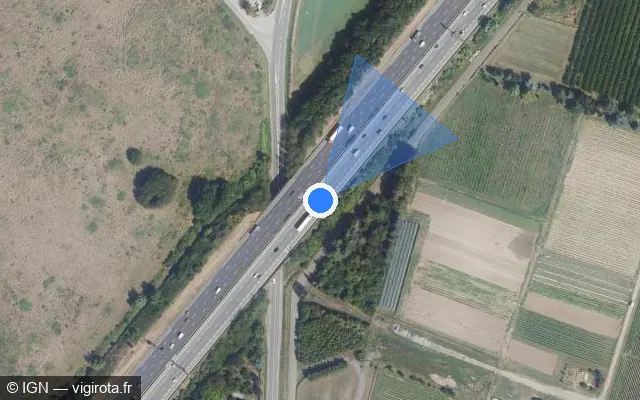 Vue satellite de l'emplacement du radar discriminant à Bailly