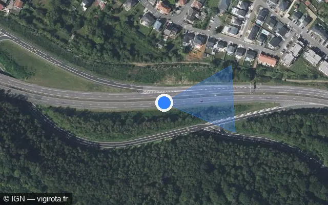 Vue satellite de l'emplacement du radar discriminant à Serémange-Erzange
