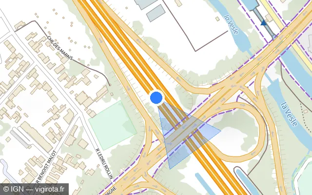 Vue plan de l'emplacement du radar discriminant à Cormontreuil