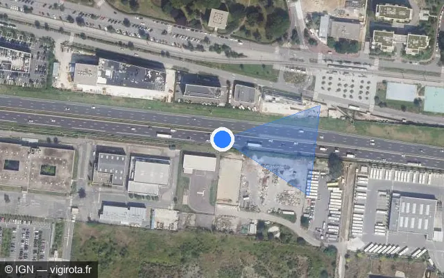 Vue satellite de l'emplacement du radar discriminant à Vélizy-Villacoublay