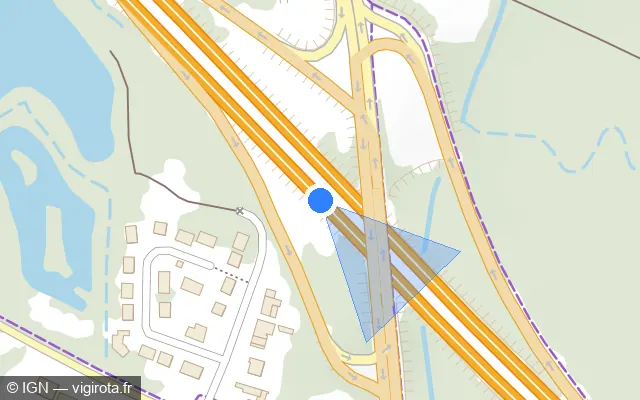 Vue plan de l'emplacement du radar discriminant à Hasnon