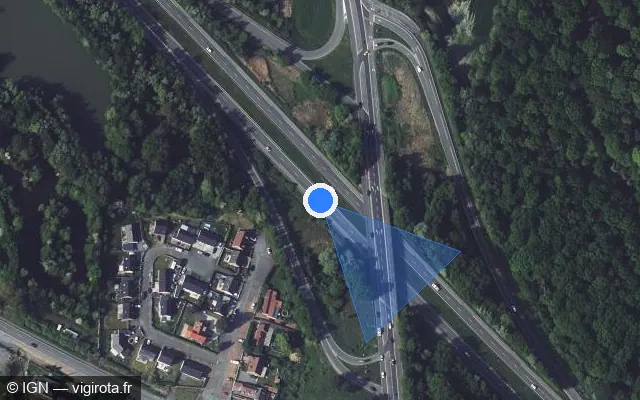 Vue satellite de l'emplacement du radar discriminant à Hasnon