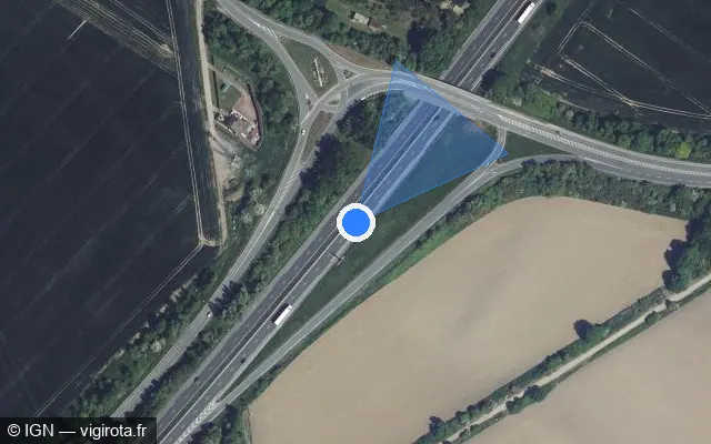 Vue satellite de l'emplacement du radar discriminant à Neuville-sur-Escaut