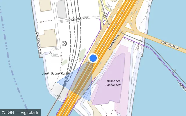 Vue plan de l'emplacement du radar discriminant à La Mulatière