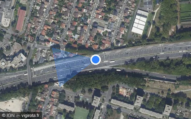 Vue satellite de l'emplacement du radar discriminant à Saint-Denis