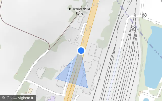 Vue plan de l'emplacement du radar fixe à Chasseneuil-du-Poitou