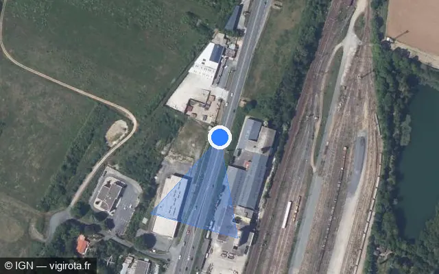 Vue satellite de l'emplacement du radar fixe à Chasseneuil-du-Poitou