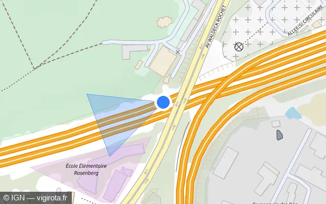 Vue plan de l'emplacement du radar discriminant à La Courneuve