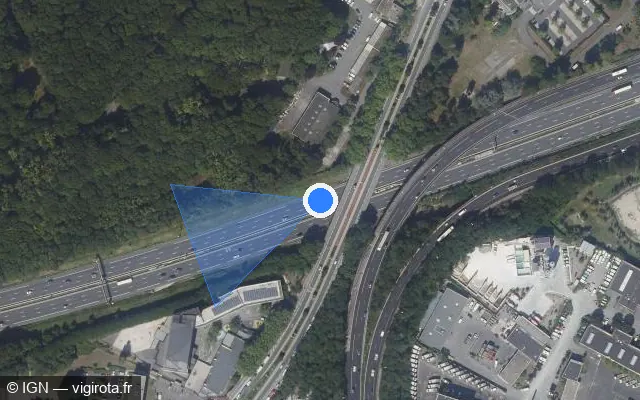 Vue satellite de l'emplacement du radar discriminant à La Courneuve