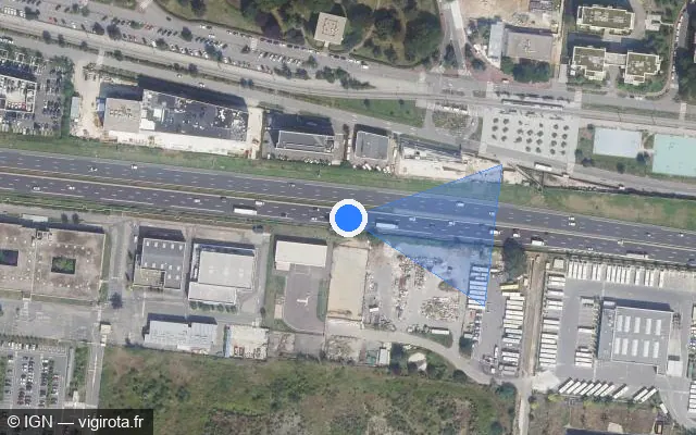Vue satellite de l'emplacement du radar discriminant à Vélizy-Villacoublay