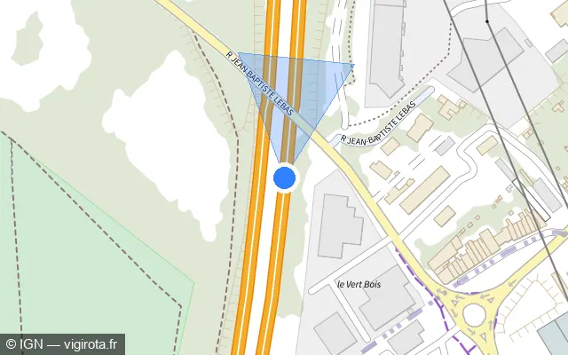 Vue plan de l'emplacement du radar discriminant à Mouvaux