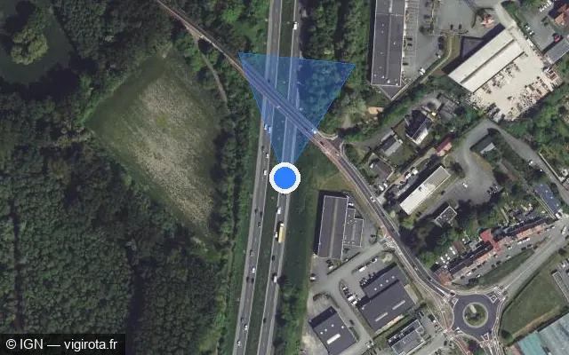 Vue satellite de l'emplacement du radar discriminant à Mouvaux