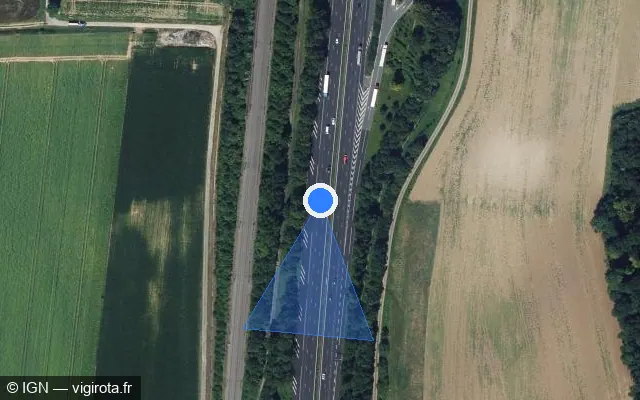 Vue satellite de l'emplacement du radar discriminant à Feuillères