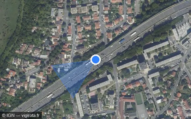 Vue satellite de l'emplacement du radar discriminant à Noisy-le-Sec