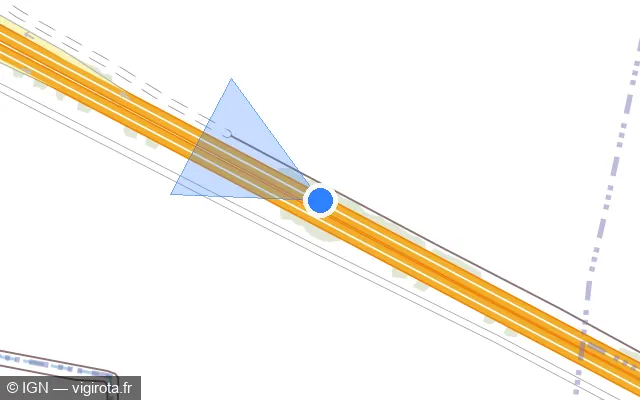 Vue plan de l'emplacement du radar discriminant à Orconte