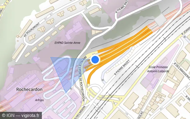 Vue plan de l'emplacement du radar discriminant à Champagne-au-Mont-d'Or