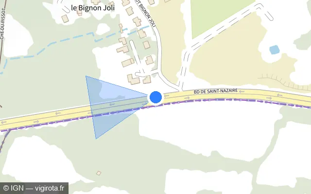 Vue plan de l'emplacement du radar discriminant à Pornichet