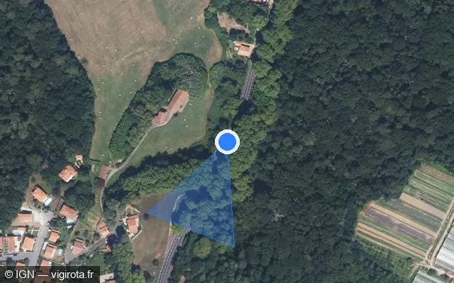 Vue satellite de l'emplacement du radar fixe à Boucau