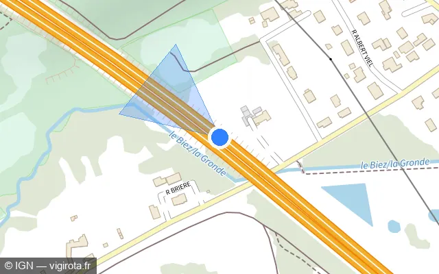 Vue plan de l'emplacement du radar fixe à Mondeville