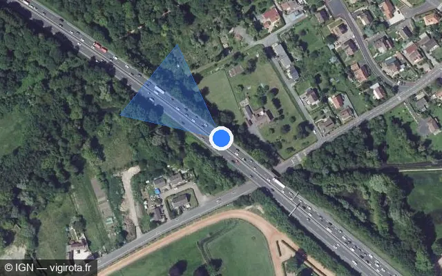 Vue satellite de l'emplacement du radar fixe à Mondeville