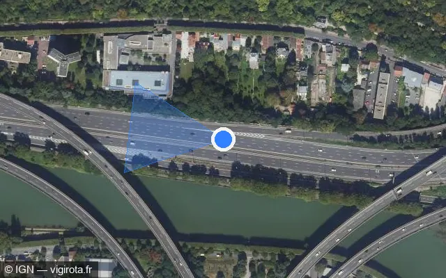 Vue satellite de l'emplacement du radar fixe à Saint-Maurice