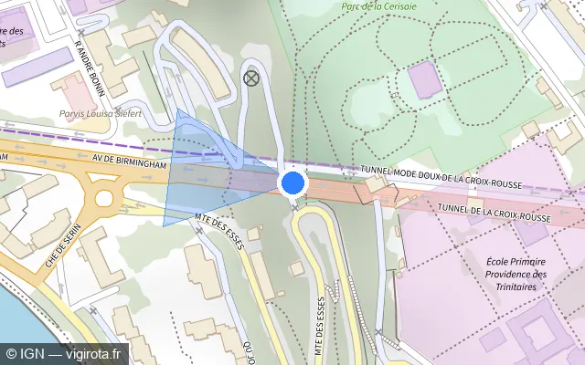 Vue plan de l'emplacement du radar fixe à Lyon