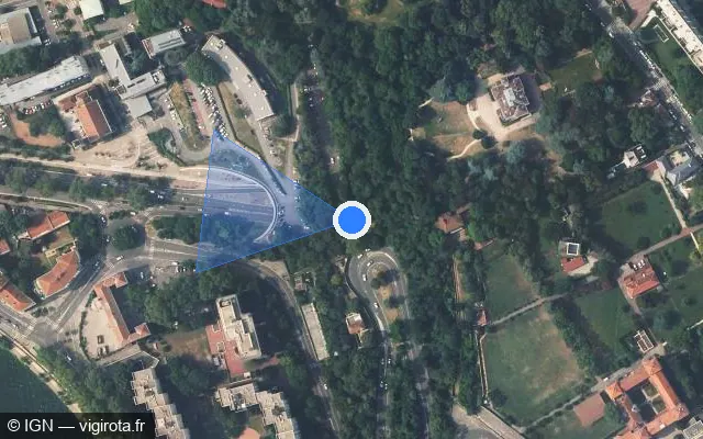 Vue satellite de l'emplacement du radar fixe à Lyon