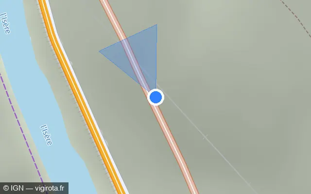Vue plan de l'emplacement du radar fixe à Moûtiers