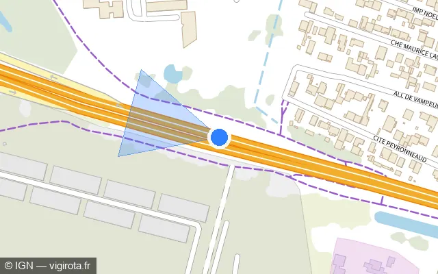 Vue plan de l'emplacement du radar fixe à Lormont