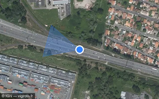 Vue satellite de l'emplacement du radar fixe à Lormont