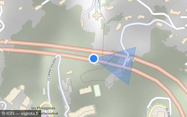 Vue plan de l'emplacement du radar fixe à Falicon