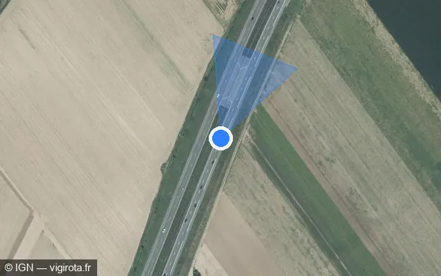 Vue satellite de l'emplacement du radar fixe à Innenheim