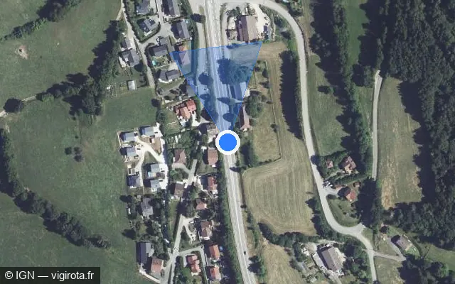 Vue satellite de l'emplacement du radar fixe à Saint-Blaise