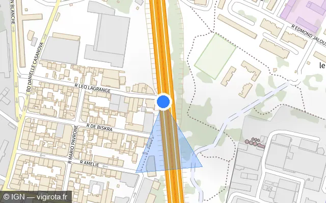 Vue plan de l'emplacement du radar fixe à Marseille