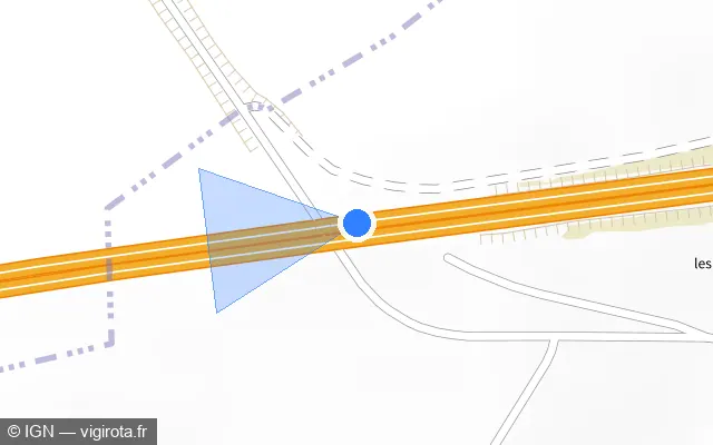 Vue plan de l'emplacement du radar de vitesse moyenne à Sainte-Néomaye
