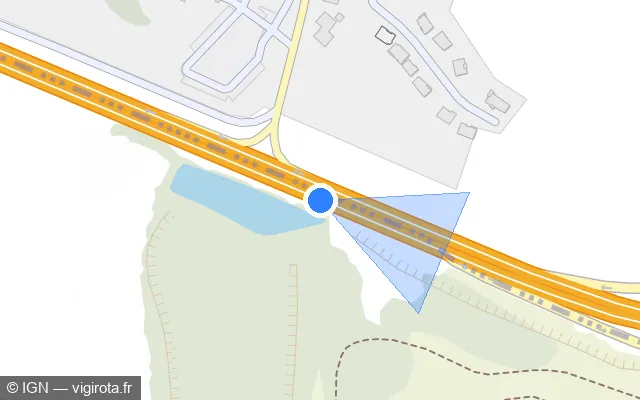 Vue plan de l'emplacement du radar de vitesse moyenne à Puiseux-Pontoise