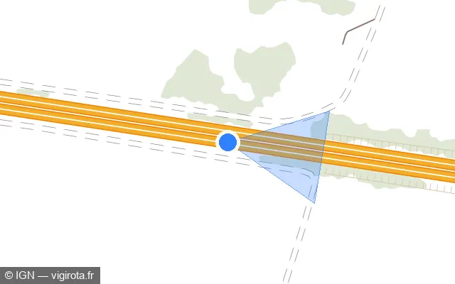 Vue plan de l'emplacement du radar de vitesse moyenne à Baisieux