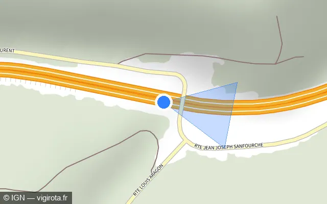 Vue plan de l'emplacement du radar de vitesse moyenne à Boulazac Isle Manoire