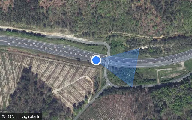 Vue satellite de l'emplacement du radar de vitesse moyenne à Boulazac Isle Manoire