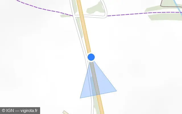 Vue plan de l'emplacement du radar de vitesse moyenne à Saint-Langis-lès-Mortagne