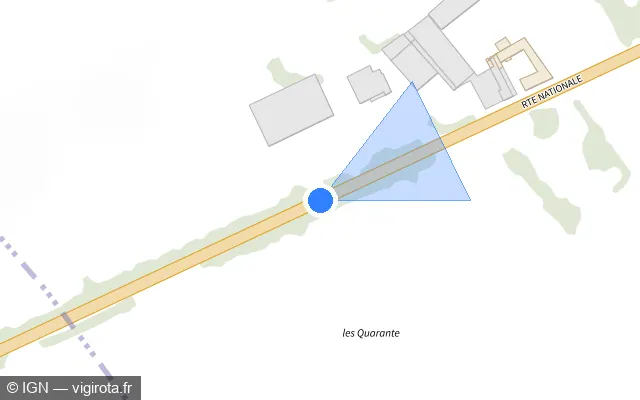 Vue plan de l'emplacement du radar de vitesse moyenne à Grincourt-lès-Pas