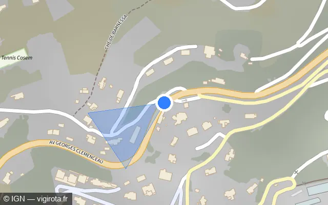Vue plan de l'emplacement du radar de vitesse moyenne à Cap-d'Ail