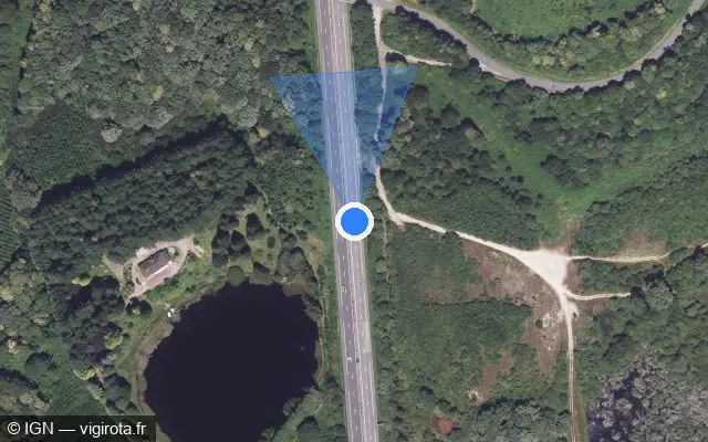 Vue satellite de l'emplacement du radar de vitesse moyenne à Saint-Sylvestre
