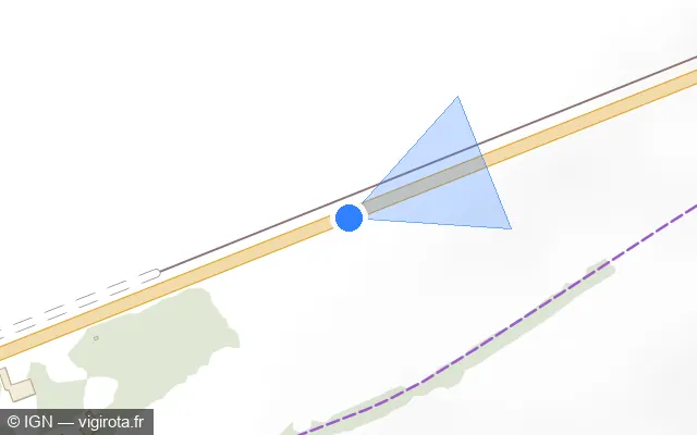Vue plan de l'emplacement du radar de vitesse moyenne à Bailleulval