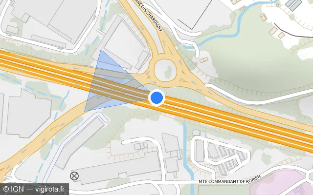 Vue plan de l'emplacement du radar de vitesse moyenne à La Penne-sur-Huveaune