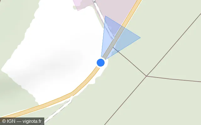 Vue plan de l'emplacement du radar de vitesse moyenne à Tilly